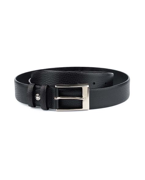 Buy Black Men's Dress Belt | Soft Pebble Leather | LeatherBeltsOnline.com