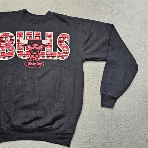 Chicago Bulls Sweater Mens Small Black Long Sleeve Comfort Blend | eBay