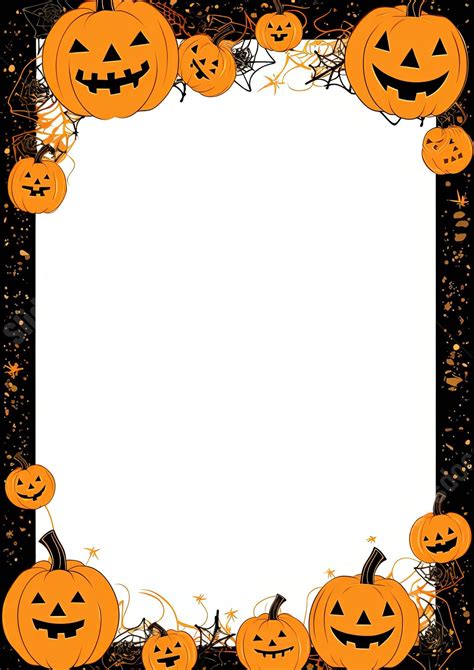 Black Illustration Halloween Skeleton Page Border Word Template And ...