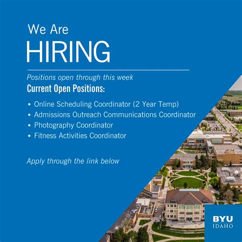 Great opportunities here at BYU-Idaho! Check out the link in the ...