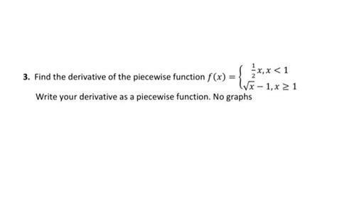 Image result for Derivative Graph of a Piecewise Function