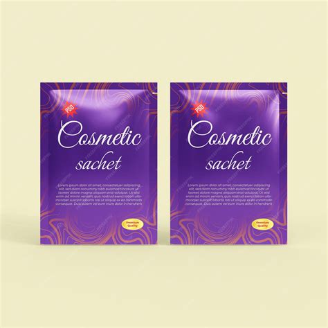 Premium PSD | Cosmetic sachet mockup PSD