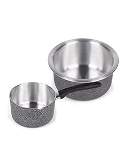 Buy HOMETALES Aluminium Cookware Set of 2 (15cm Saucepan - 1000ml ...