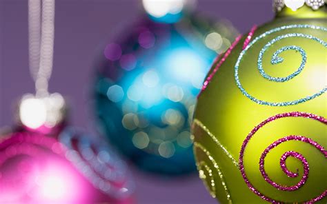 Colorful Christmas Ornaments Wallpaper