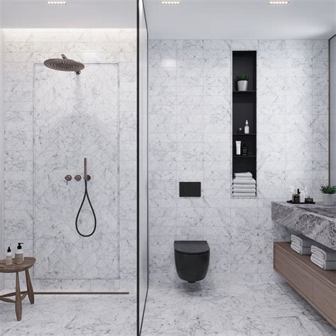 Marble Subway Tile Floor Design 19 Subway Tile Bathroom Ideas For A