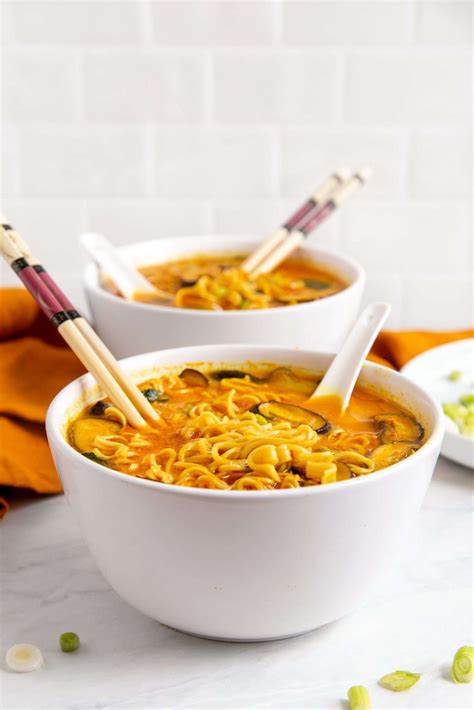 Thai Red Curry Ramen with Coconut Milk and Cilantro