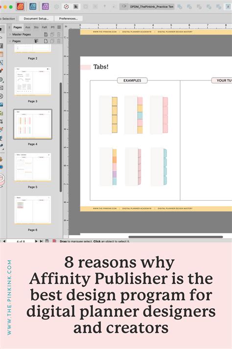 Use Affinity Publisher to Create Digital Planners — The Pink Ink