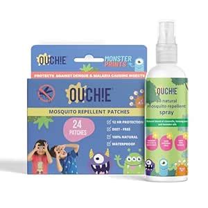 Ouchie 100% Natural Insect Repellent Spray (100ML) & Monster Print ...