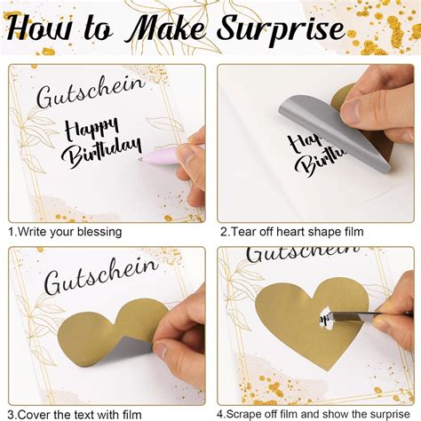 DIY Scratch Cards With Envelopes, Set Of 6 Scratch Cards, Self ...