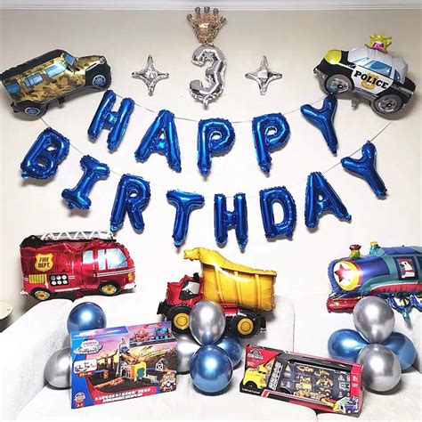 Buy Ponmoo Happy Birthday Banner Blue, Alphabet Happy Birthday Balloons ...