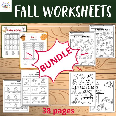 Fall Fun Worksheets BUNDLE / Autumn Activities for Kids ... - Worksheets Library