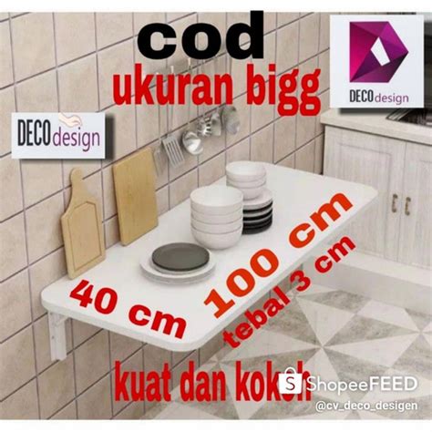 Jual TERMURAH !!!! Meja lipat dinding 100 x 40 cm - Putih, 60 cm x40 cm ...