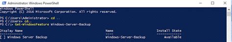 Image result for Windows Server Backup Feature Install PowerShell