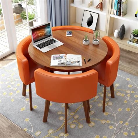 Amazon.com - HM&DX Round Dining Table Set with 4 Chair, Small Office ...