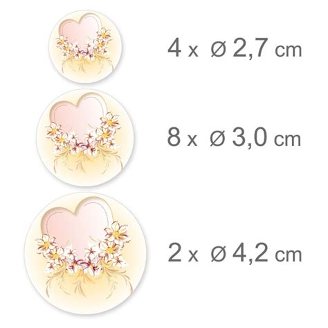 Dekoration 10 Bögen mit 140 Sticker HERZ MIT ROSA BLÜTEN | Besondere