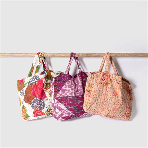 The Kantha Tote Trio - Jaipur Hues – Contrast Living