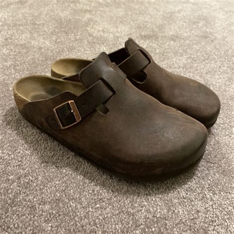 Well-loved dark brown Birkenstock Boston clogs.... - Depop