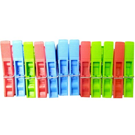 Multipurpose 12 Pcs Cloth Clips (Multicolour) — DeoDap