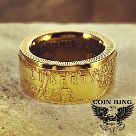 1986 to 2025 Gold Eagle 50 Dollar Coin Ring 22 Karat Gold (.9167 ...