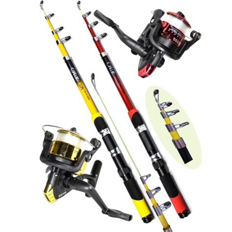 Kit pesca 2 Varas Telescopica para Molinete 1,70 metros + 2 Molinete ...
