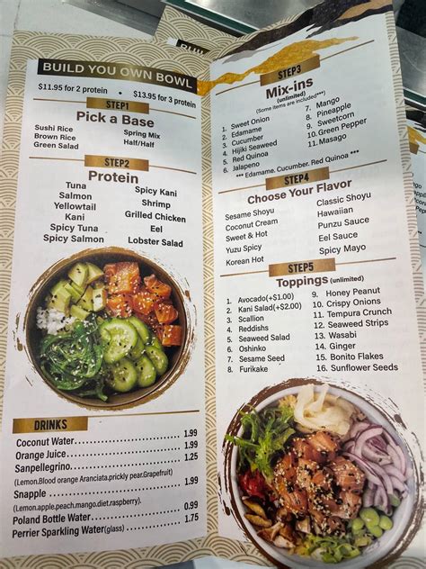 Carta del restaurante Kung Fu Poke House & Sushi, Rochelle Park