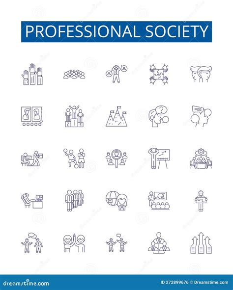 Professional Society Line Icons Signs Set. Design Collection of Society ...