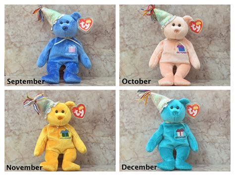 TY Beanie Babies, Birthday Beanies Collection - Set of 12 - Etsy