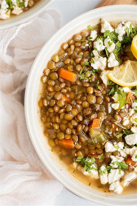 Greek Lentil Soup (Fakes) - Healthy Green Kitchen