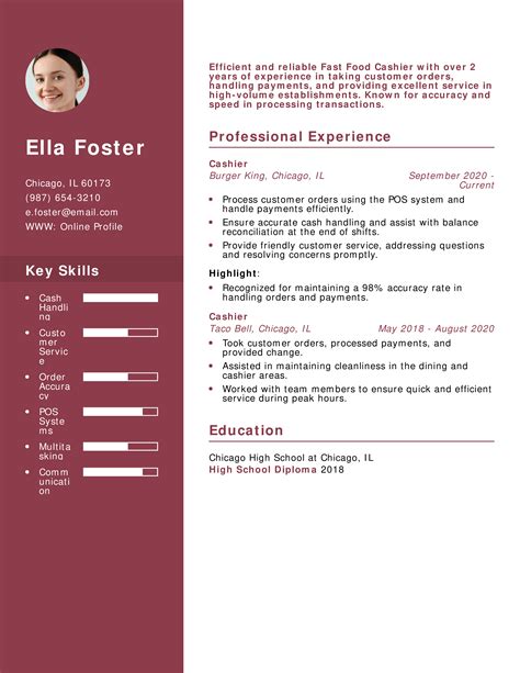 25 Fast Food Worker Resume Examples and Templates for 2025 ...