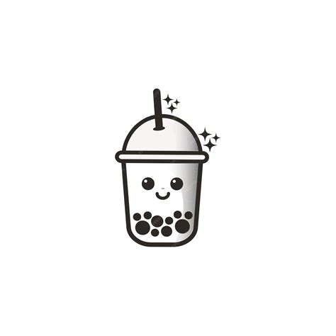 Premium Vector | Simple bubble tea boba cute design