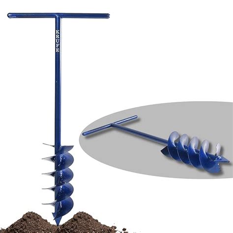 KRUFE Heavy Duty Post Hole Hand Auger | Dual Long Blades for Efficient ...