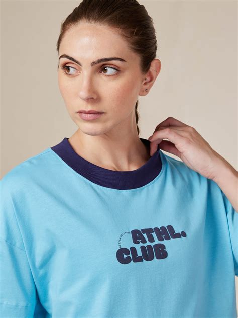 Buy Women's Ath. Club Blue Printed T-shirt Online in India | Cult Store