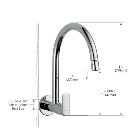 Ixa Jive 44005-SQ Single Handle Wall Mount Cold Only Kitchen Faucet ...