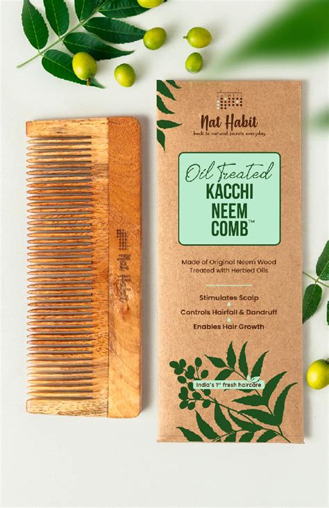 Fine Tooth Kacchi Neem Styling Comb