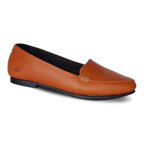 Shevany Tan Women Leather Loafers - Crefow Footwear