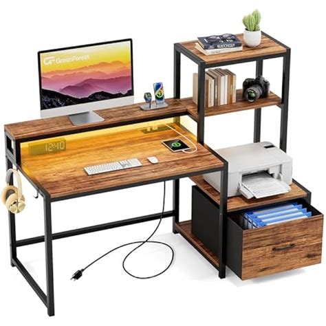 GreenForest Computer Desk with Drawers and Monitor India | Ubuy