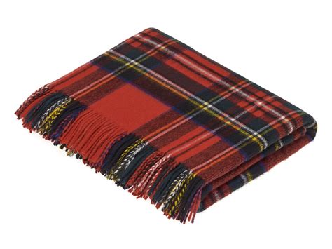 Tartan Plaid-Merino Lambswool Throw Blanket-Royal Stewart Tartan-Made