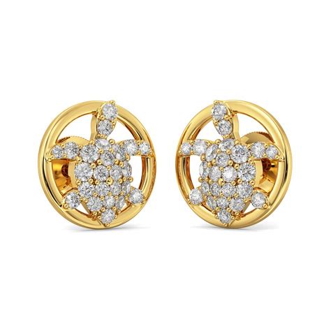Joyalukkas 22k (916) Yellow Gold Stud Earrings for Girls : Amazon.in ...