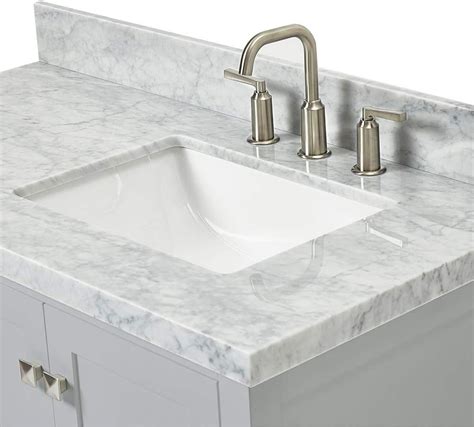 Buy ARIEL 43 Inch Grey Bathroom Vanity w/ 1.5 Edge Italian Carrara ...
