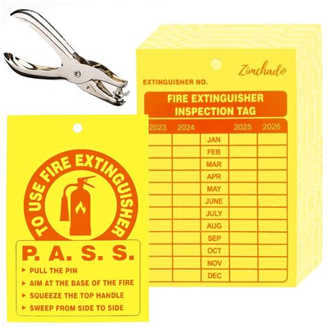 Zimchado Fire Extinguisher Inspection Tags, 5 Pack : Amazon.in: Home ...