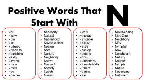What Are Positive Adjectives That Start With N - Design Talk