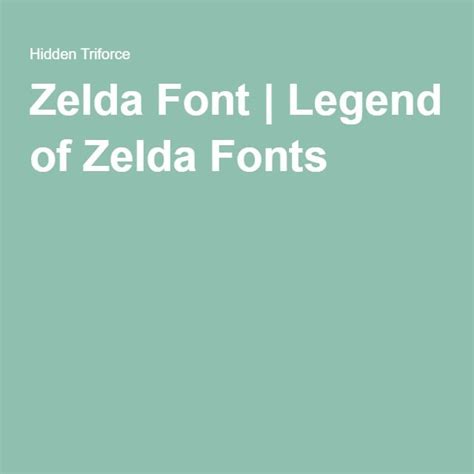 Zelda Font | Legend of Zelda Fonts | Legend of zelda, Fonts, Zelda