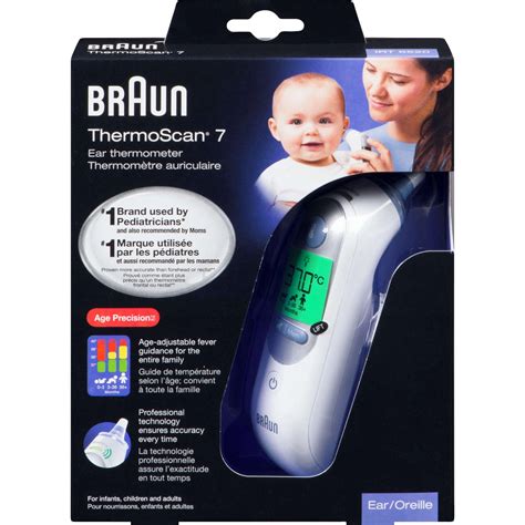Braun IRT6520CA ThermoScan 7 Ear Thermometer with Age Precision, Pre-warmed Tip for Accurate ...