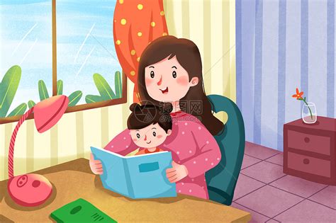 母亲节陪孩子插画插画图片下载-正版图片401165777-摄图网