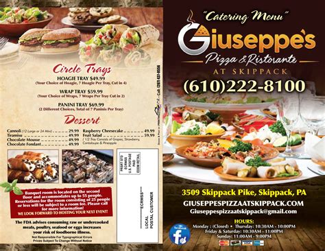 Catering - Giuseppe's Pizzeria & Italian Ristorante | Skippack, Pa