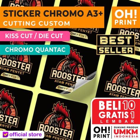 Jual Cetak Stiker Label Chromo A3+ Print Sticker Custom Chromo - Tanpa ...