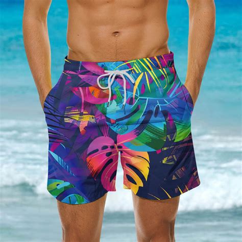 DIOAZUD Hawaiian Swim Shorts for Men Big and Tall Surfing Shorts Quick ...