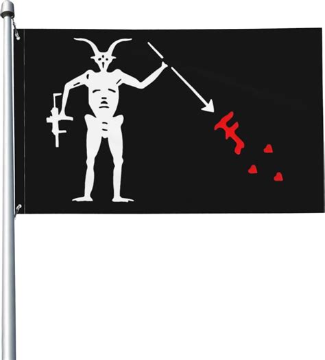 Amazon.com: DESFLOPY No Quarter 1718 Pirate Skull Flag Banner for Man ...