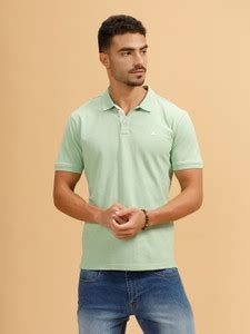 WROGN Solid Men Polo Neck Light Green T-Shirt - Buy WROGN Solid Men ...