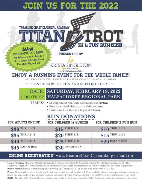 2022 — 2nd Annual Treasure Coast Classical Academy Titan Trot 5K — Race ...